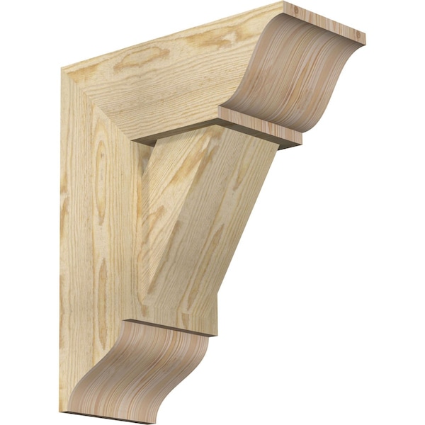 Ekena Millwork Traditional Traditional Rough Sawn Bracket w/ Offset Brace, Douglas Fir, 8"W x 18"D x 22"H BKT0806X18X22TRA01RDF - main